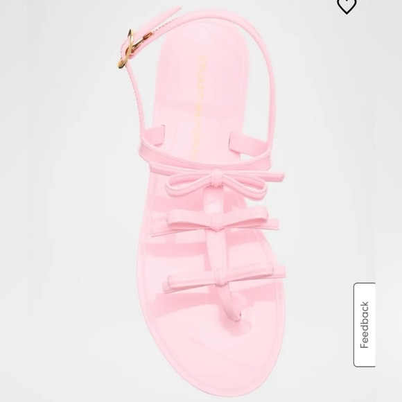 Stuart Weitzman Felicity Bow Jelly Sandals In Pink Size 38.5 / 8 - Picture 3 of 11